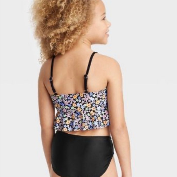 Girls' 'Itty Bitty Daisy Flounce' Midkini Set - art class - Picture 3 of 7